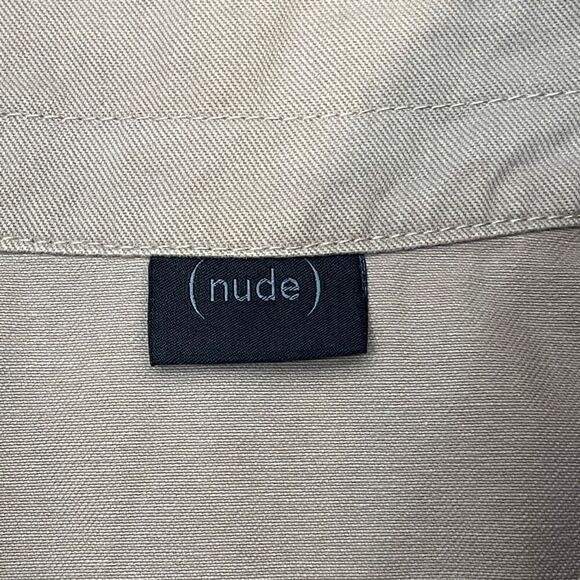 (NUDE) Beige Layered Flared High Rise Ruffle Denim Skirt Size 28 - Picture 5 of 9